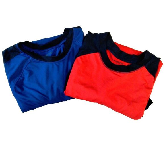Lands End Lot of 2 Boys Large Pullover Shirts Red Blue - Picture 1 of 5